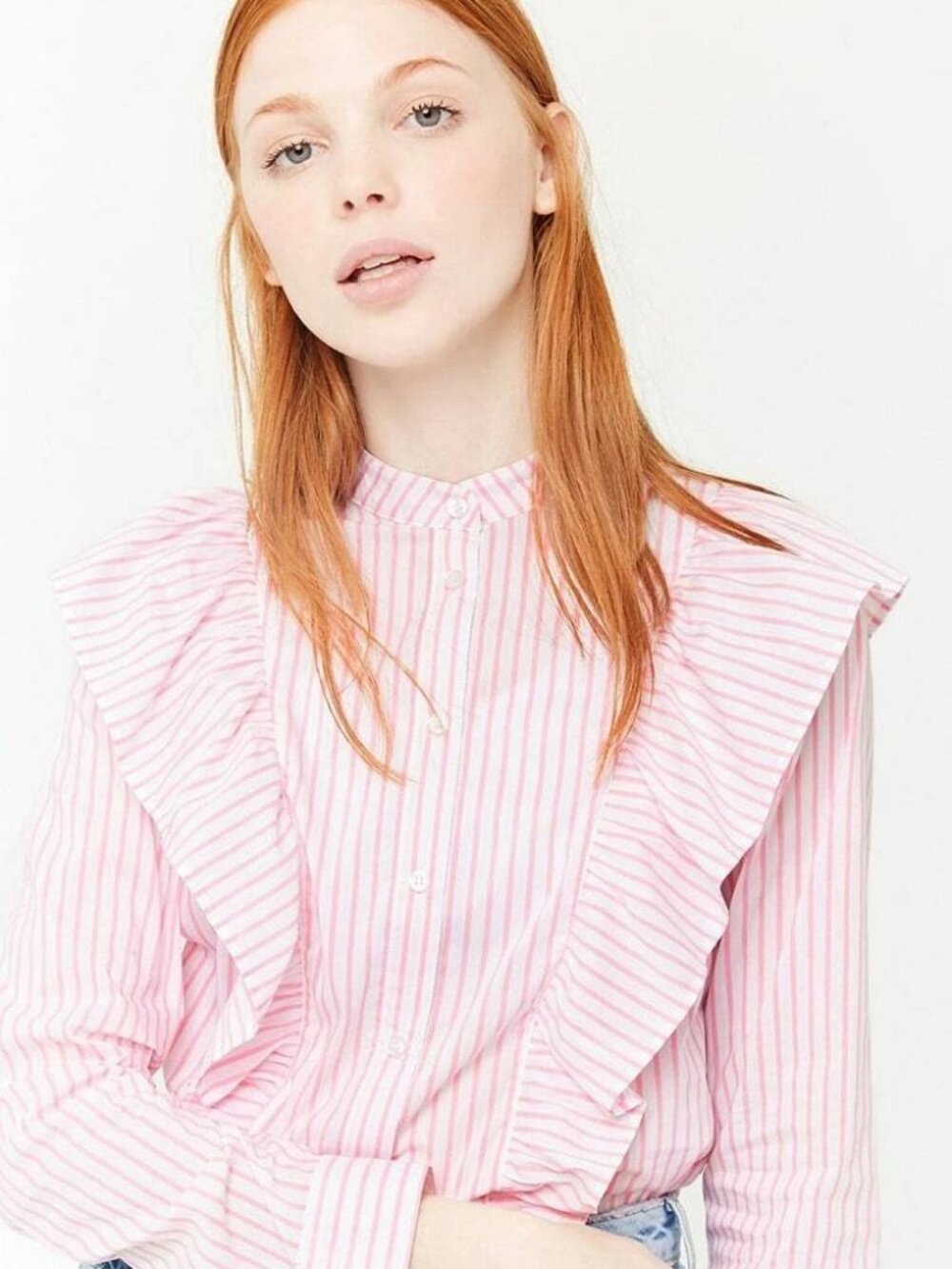 Forever 21 Stripe Flounce Top, size S